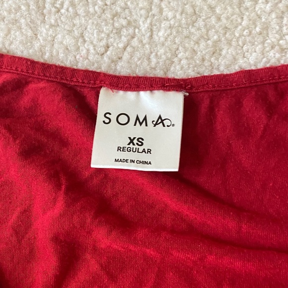 Soma Vibrant Red and Plaid Pajama Set - Picture 2 of 3